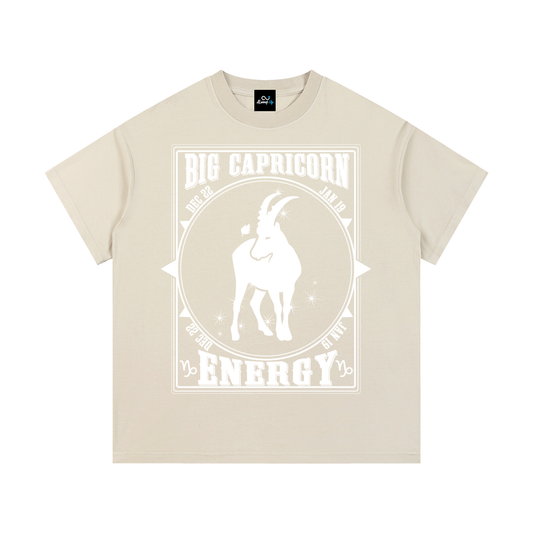 "Big Capricorn Energy" Vintage Wash Cotton T-Shirt