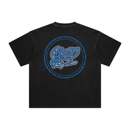 "317 Indy Love Colts Colorway" Enzyme Washed T-Shirt
