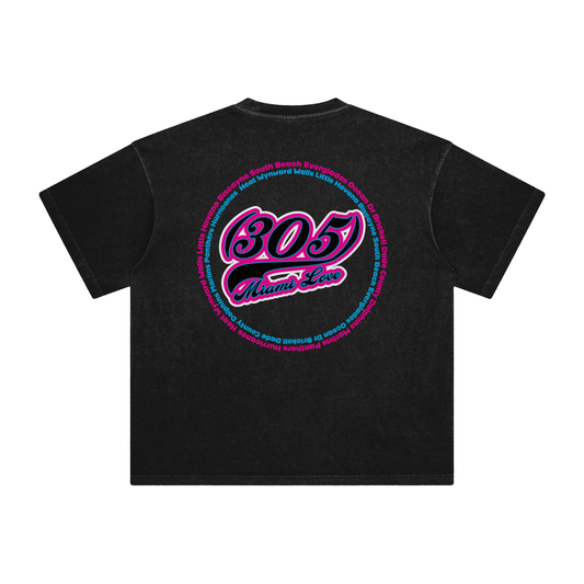 "305 Miami Love Marlins Colorway 2" Enzyme Washed T-Shirt