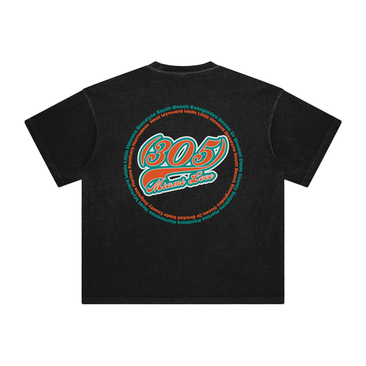 "305 Miami Love Dolphins Colorway 2" Enzyme Washed T-Shirt