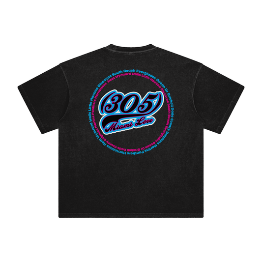"305 Miami Love Marlins Colorway" Enzyme Washed T-Shirt