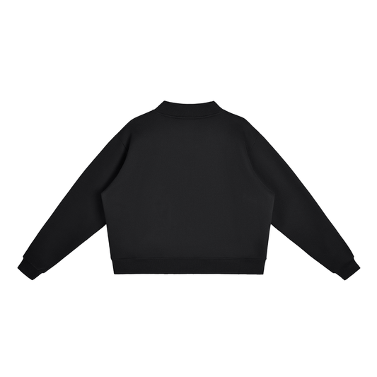 "Hello Beautiful" Essential Fleece Mock-Neck Crew Sweatshirt Light print