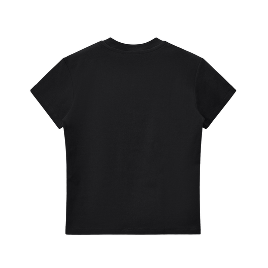 "Hello Beautiful" Essential Bodycon Crewneck T-Shirt (Orange/ Blue)