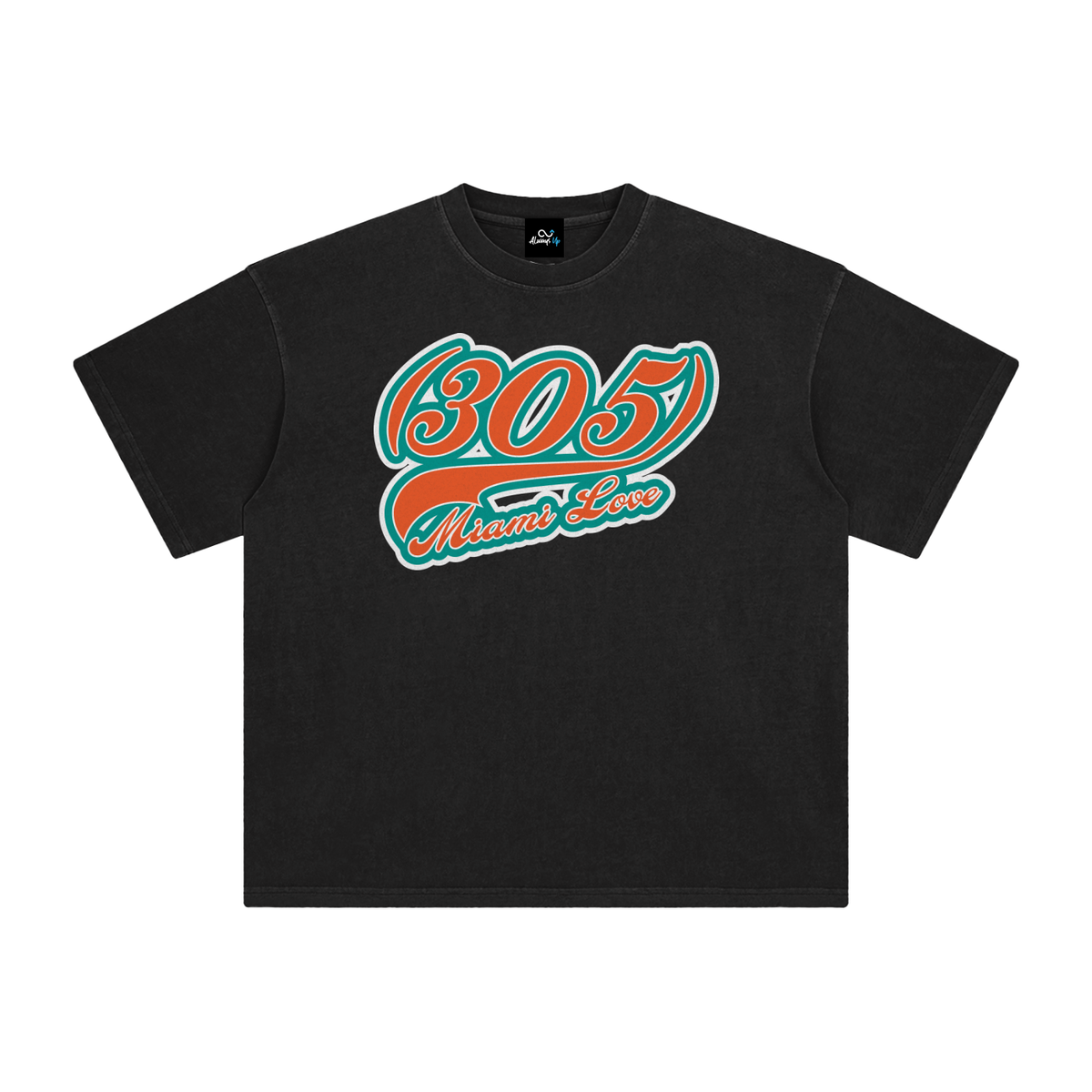 "305 Miami Love Dolphins Colorway 2"  Enzyme Washed T-Shirt