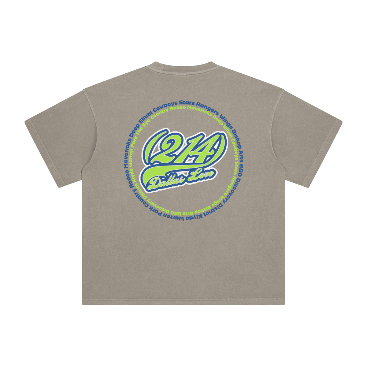 "214 Dallas Love Stars Colorway"  Enzyme Washed T-Shirt