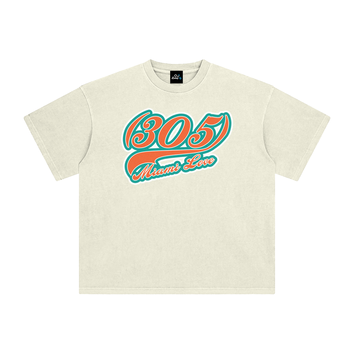 "305 Miami Love Dolphins Colorway 2"  Enzyme Washed T-Shirt