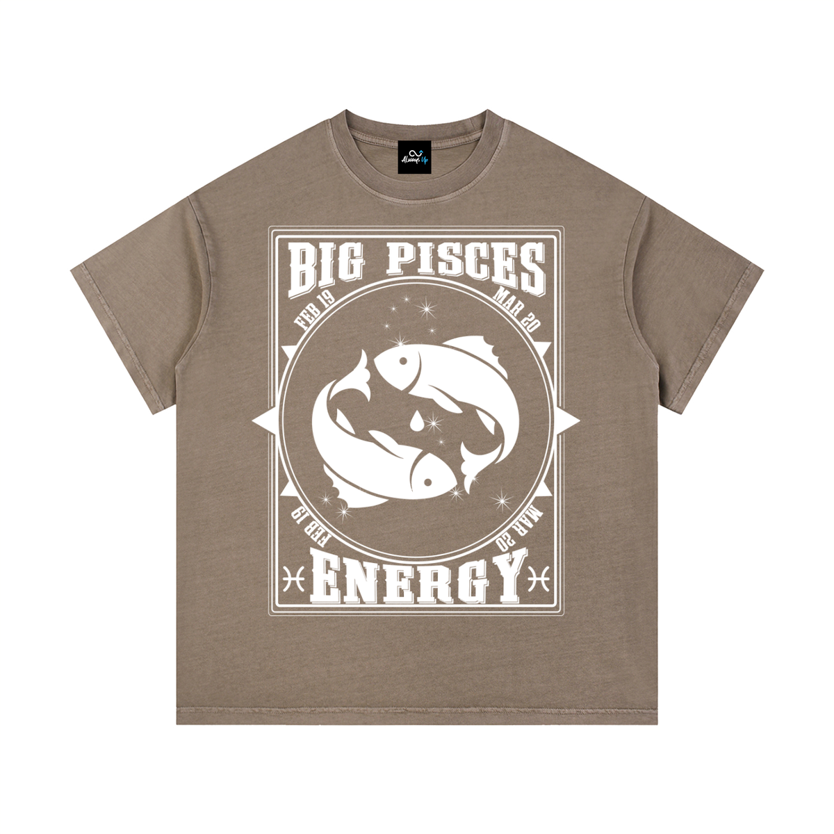 "Big Pisces Energy" Vintage Wash Cotton T-Shirt