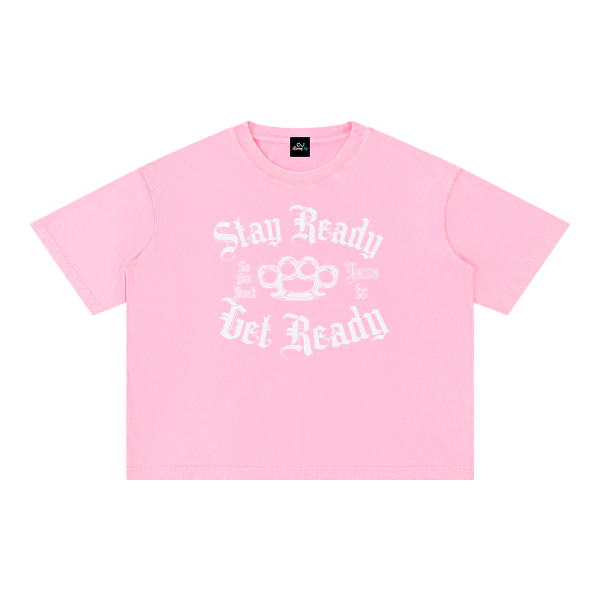 "Stay Ready WT" Mineral Wash Boxy Cotton T-Shirt