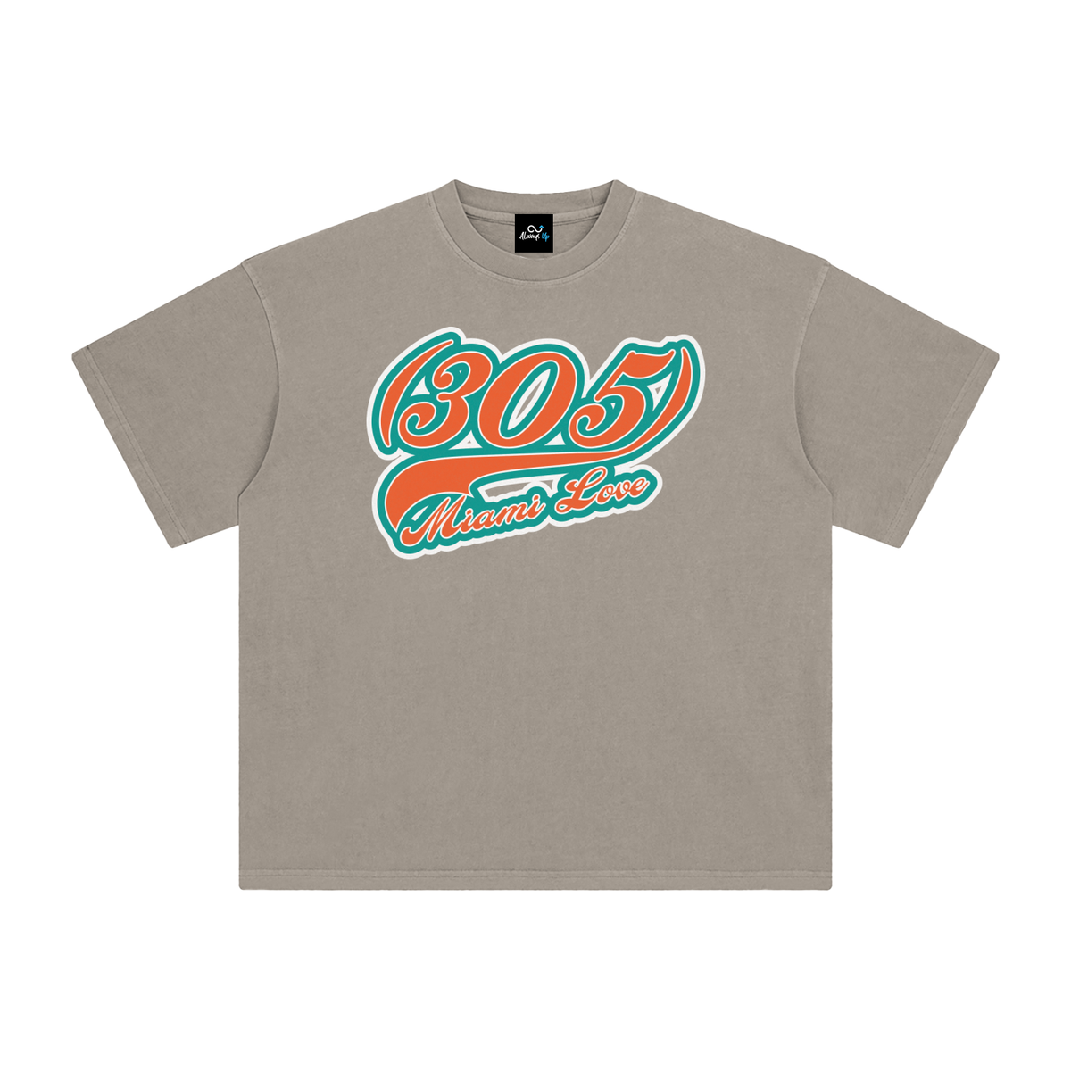 "305 Miami Love Dolphins Colorway 2"  Enzyme Washed T-Shirt