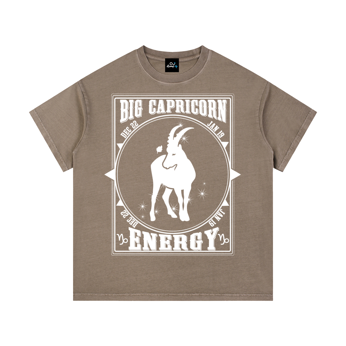 "Big Capricorn Energy" Vintage Wash Cotton T-Shirt