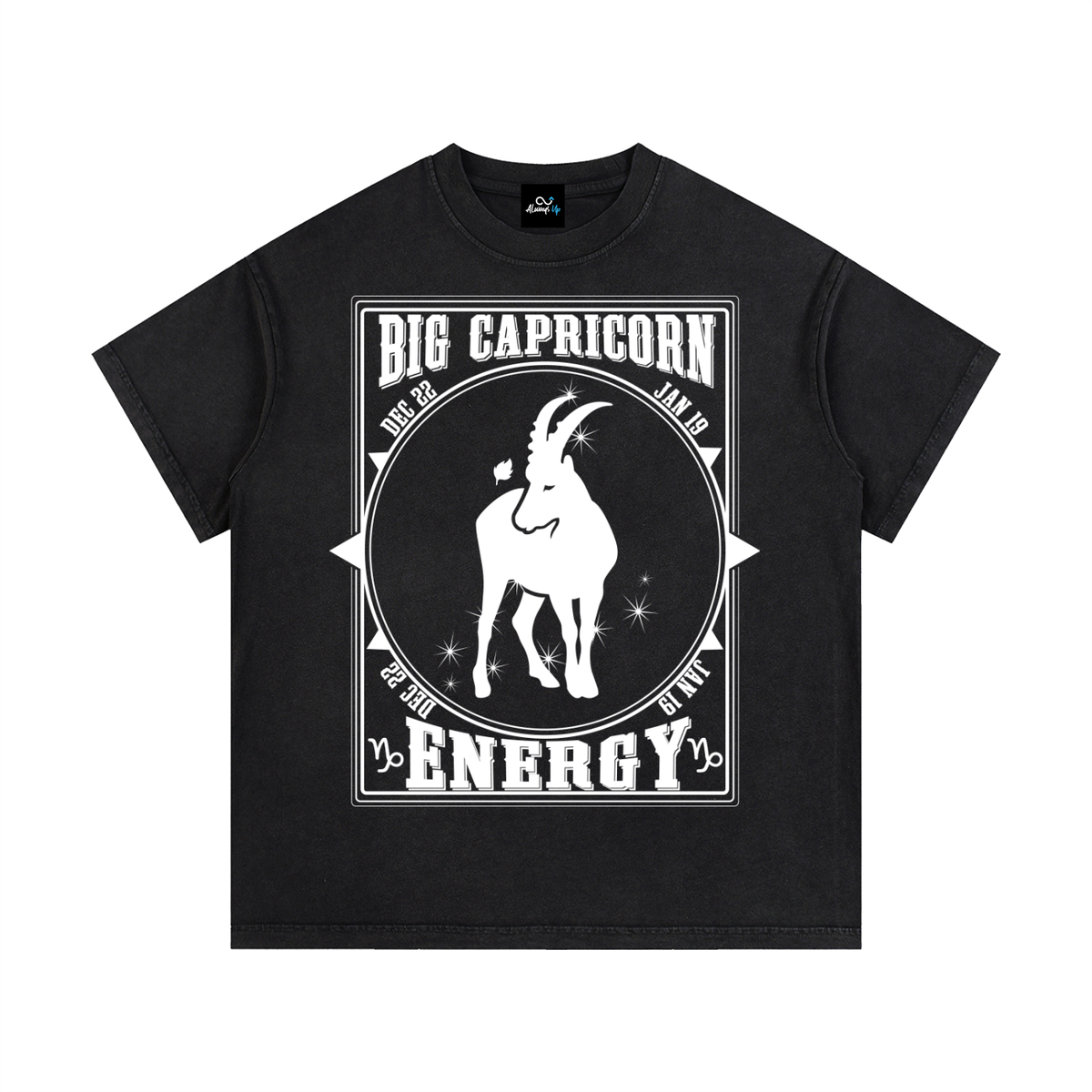 "Big Capricorn Energy" Vintage Wash Cotton T-Shirt