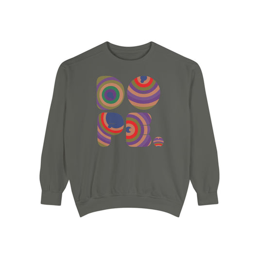 "Dope" Retro Circle Graphic Sweatshirt