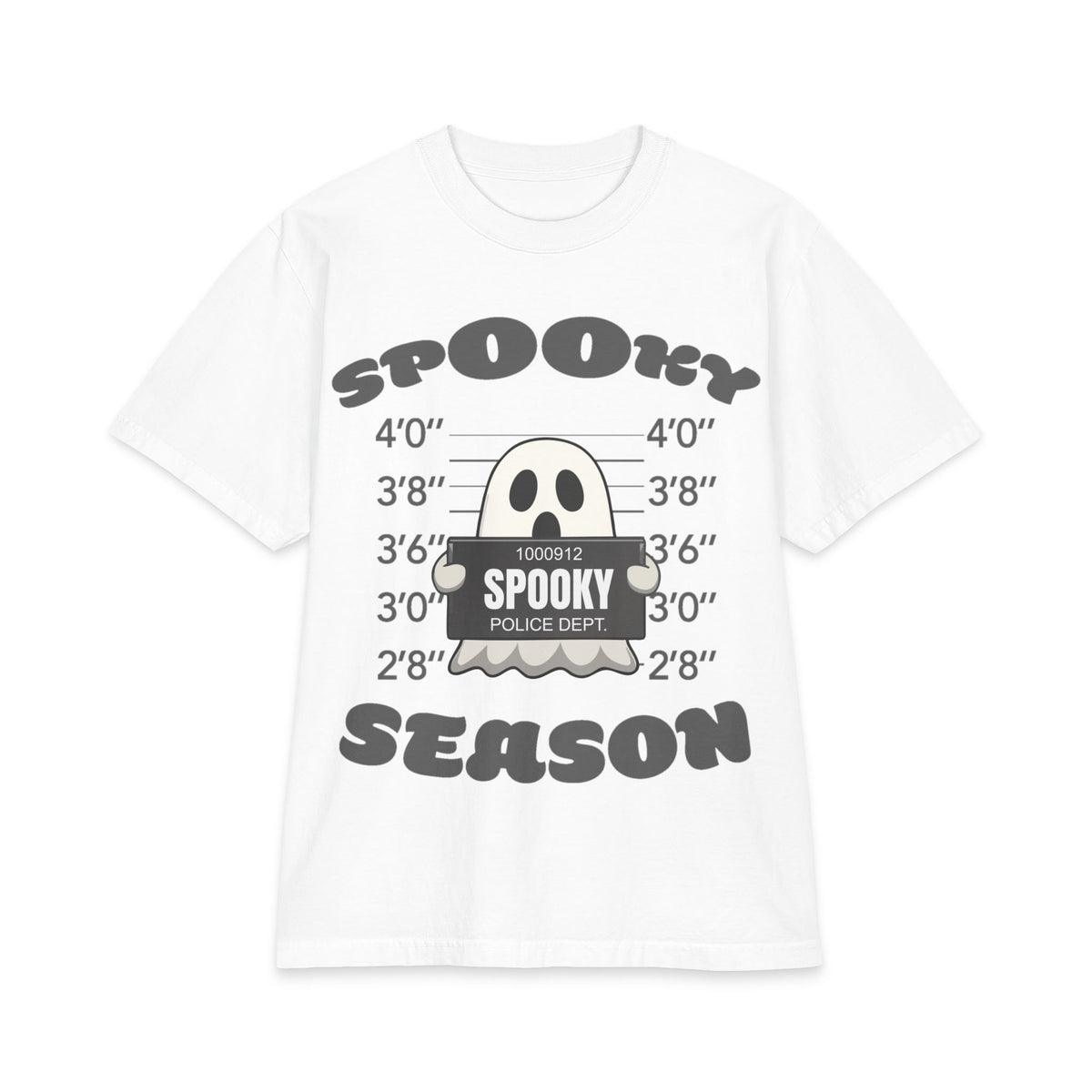 Spooky Season Ghost Mugshot T-Shirt | Halloween Haunted Graphic Tee