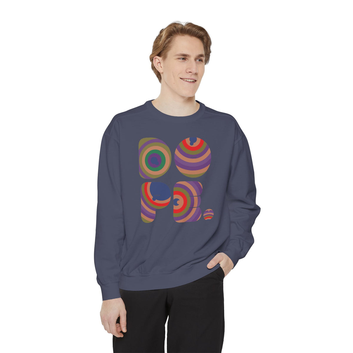 "Dope" Retro Circle Graphic Sweatshirt