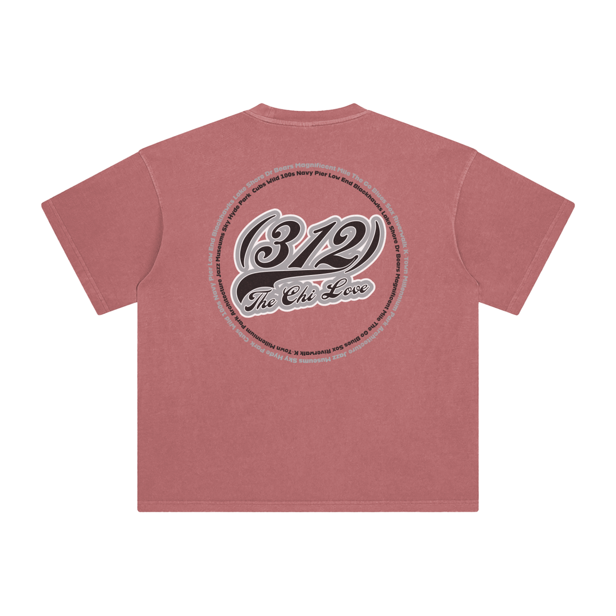 "312 Chicago Love Sox Colorway"  Enzyme Washed T-Shirt