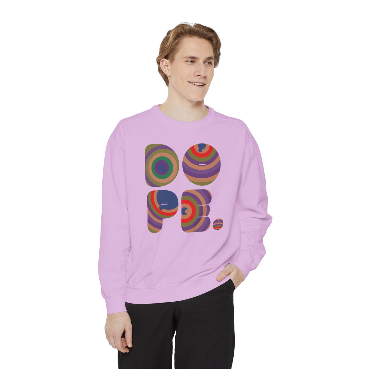 "Dope" Retro Circle Graphic Sweatshirt