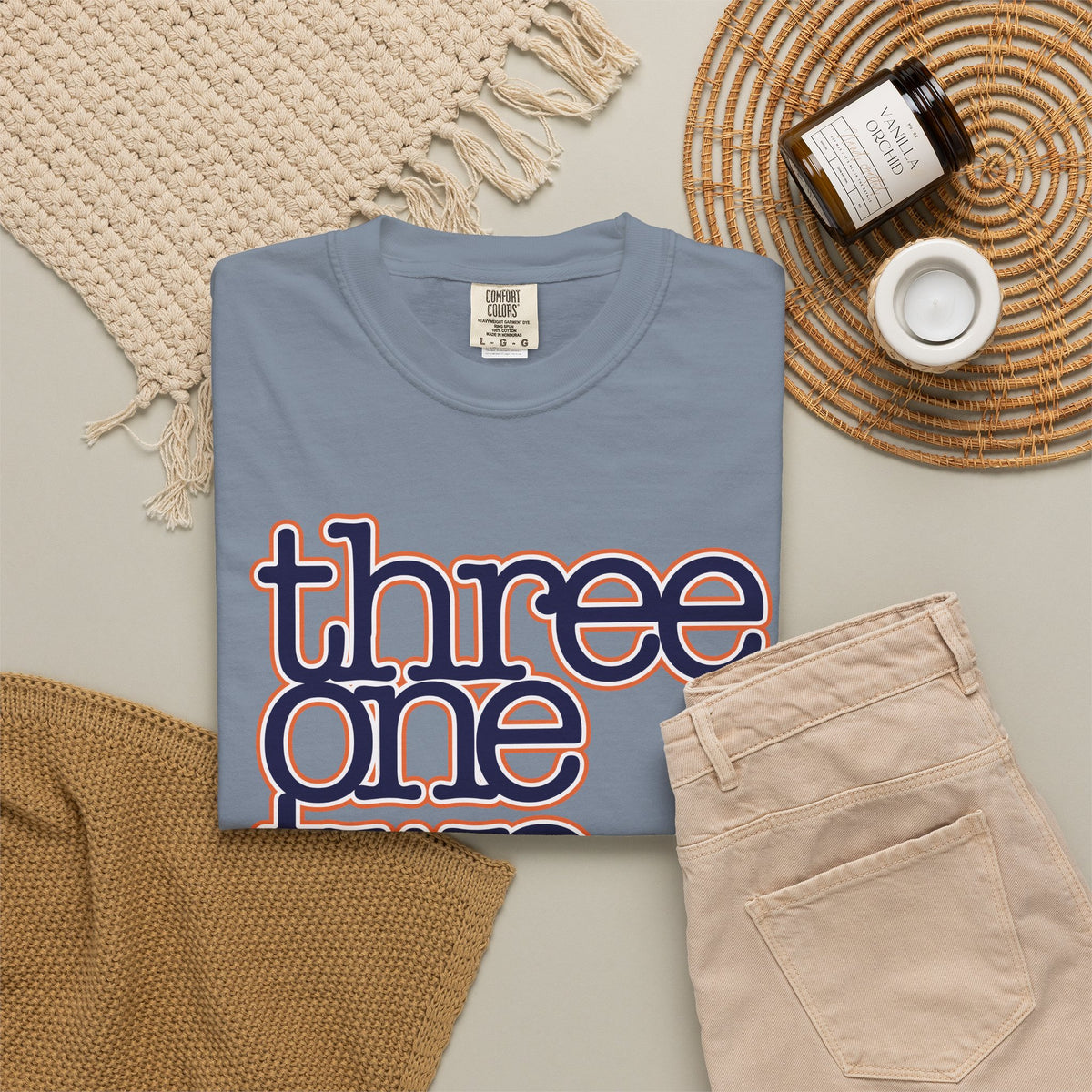 '312' Retro 'three one two' Graphic T-Shirt – Vintage Layered Text Tee
