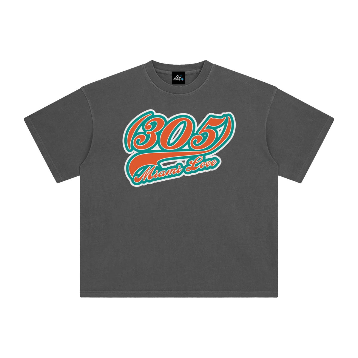 "305 Miami Love Dolphins Colorway 2"  Enzyme Washed T-Shirt