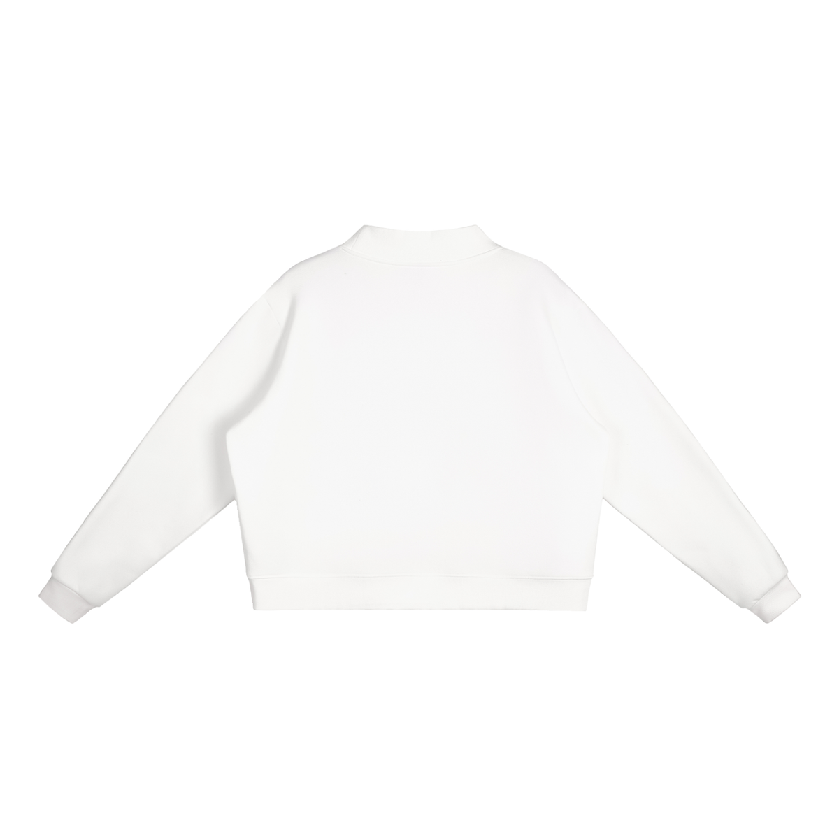 "Hello Beautiful" Essential Fleece Mock-Neck Crew Sweatshirt Light print
