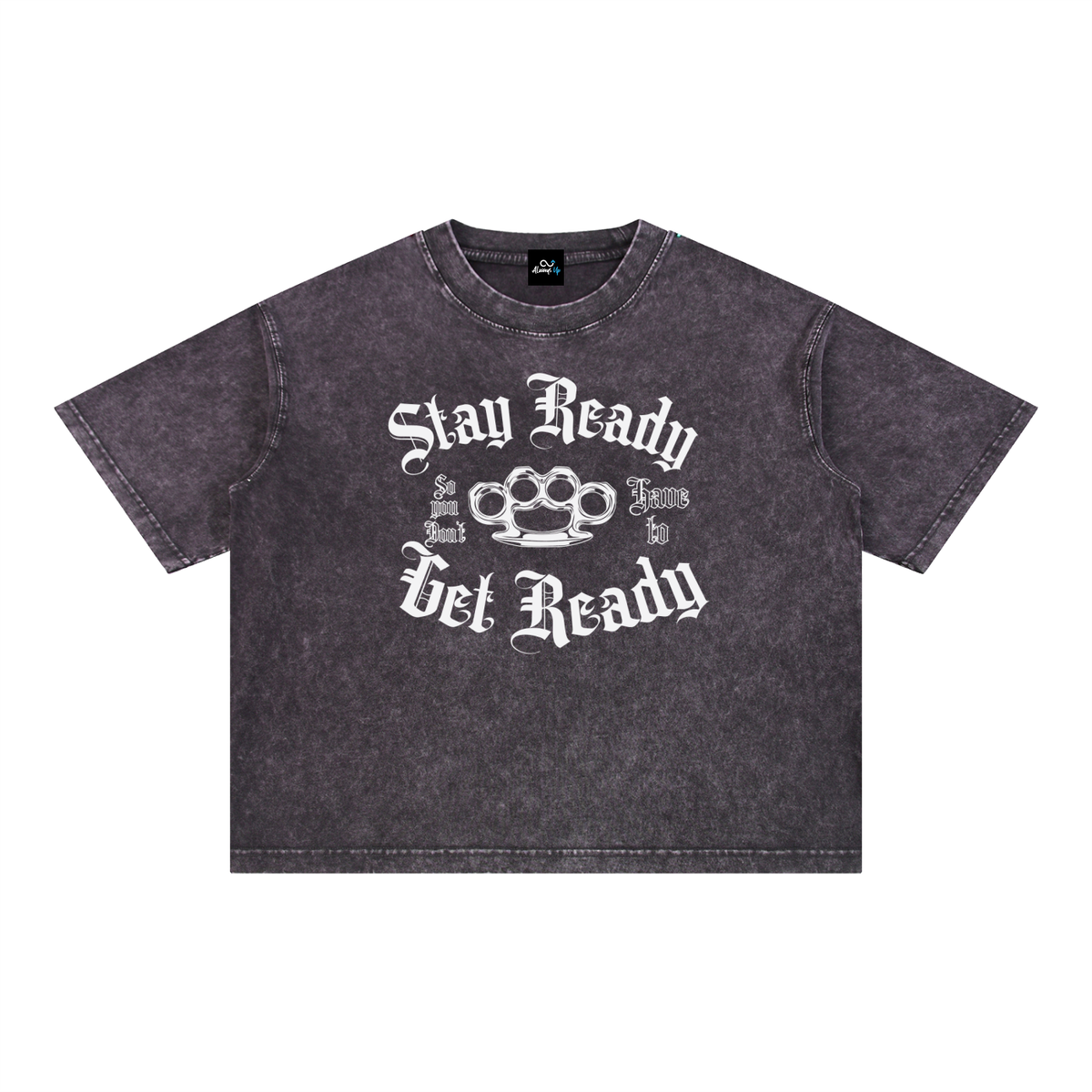 "Stay Ready WT" Mineral Wash Boxy Cotton T-Shirt