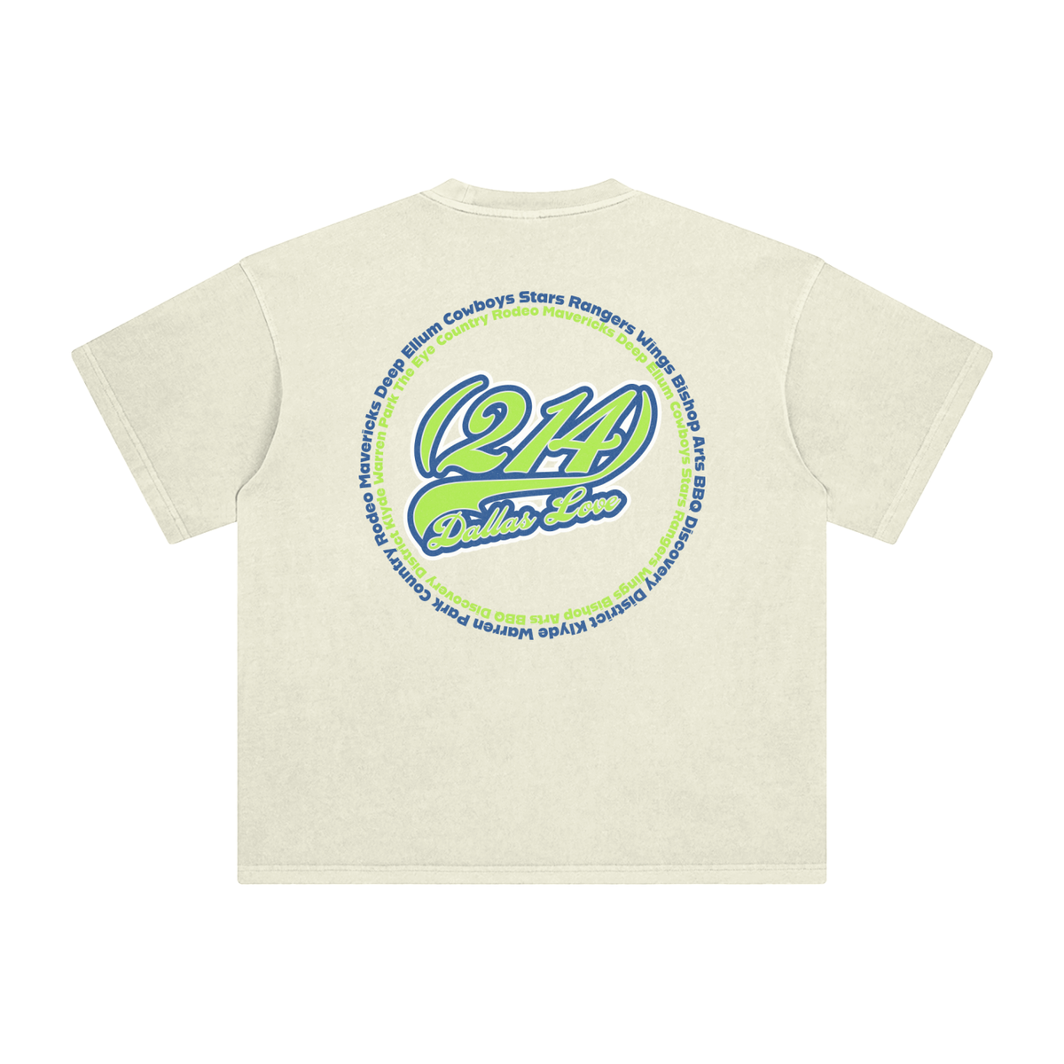 "214 Dallas Love Stars Colorway"  Enzyme Washed T-Shirt