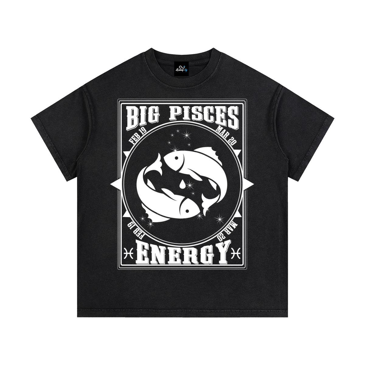 "Big Pisces Energy" Vintage Wash Cotton T-Shirt