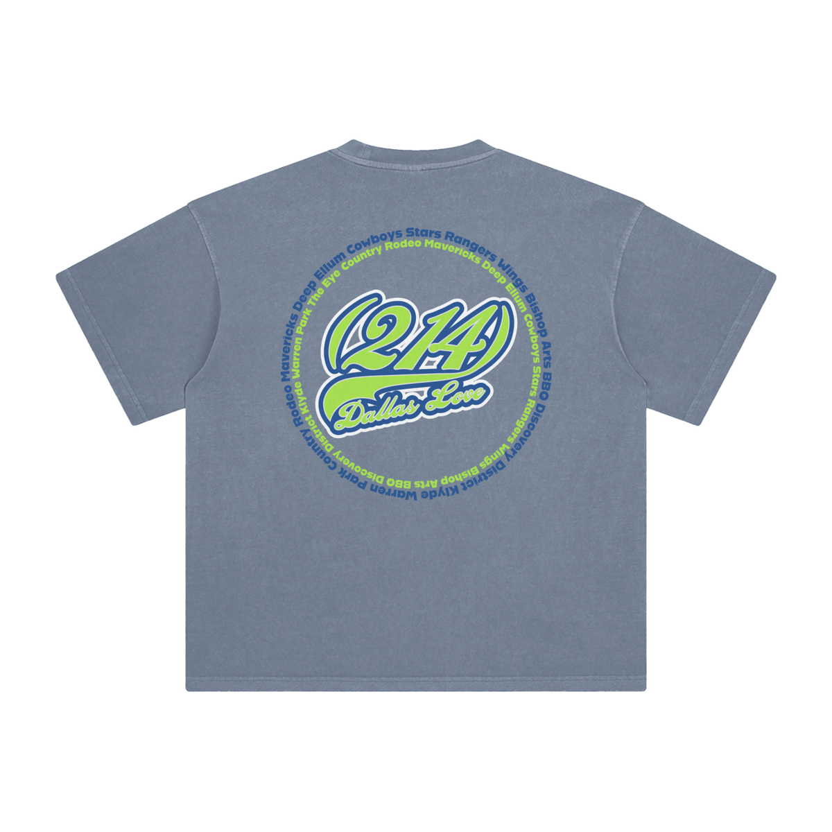 "214 Dallas Love Stars Colorway"  Enzyme Washed T-Shirt