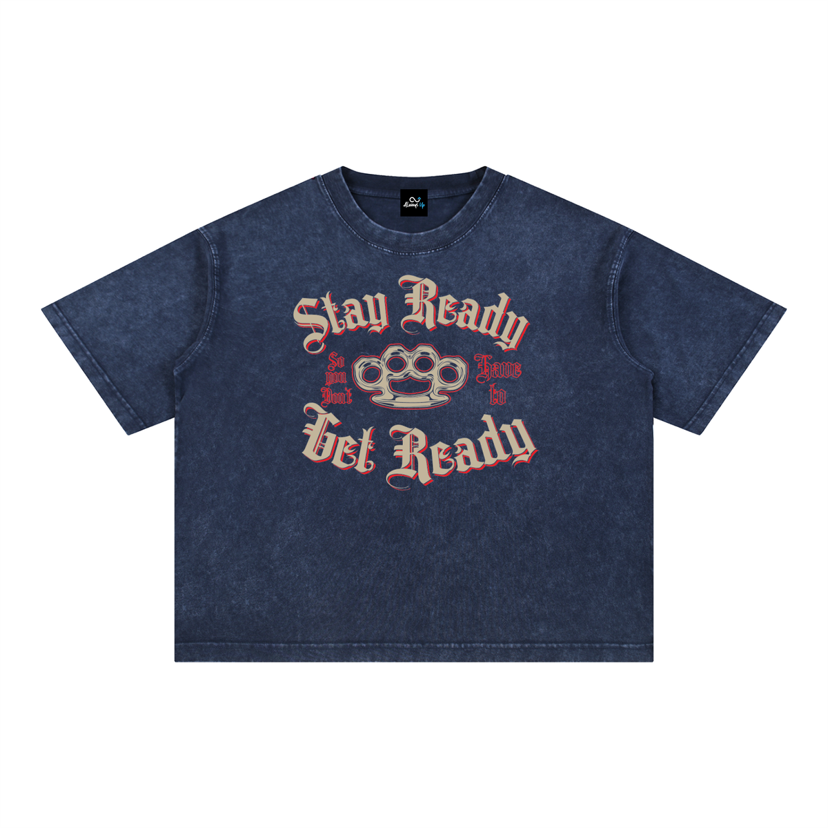 "Stay Ready" Mineral Wash Boxy Cotton T-Shirt