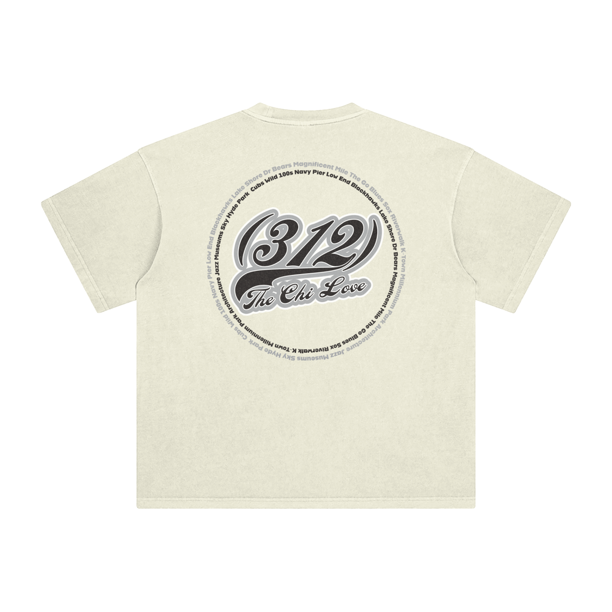 "312 Chicago Love Sox Colorway"  Enzyme Washed T-Shirt
