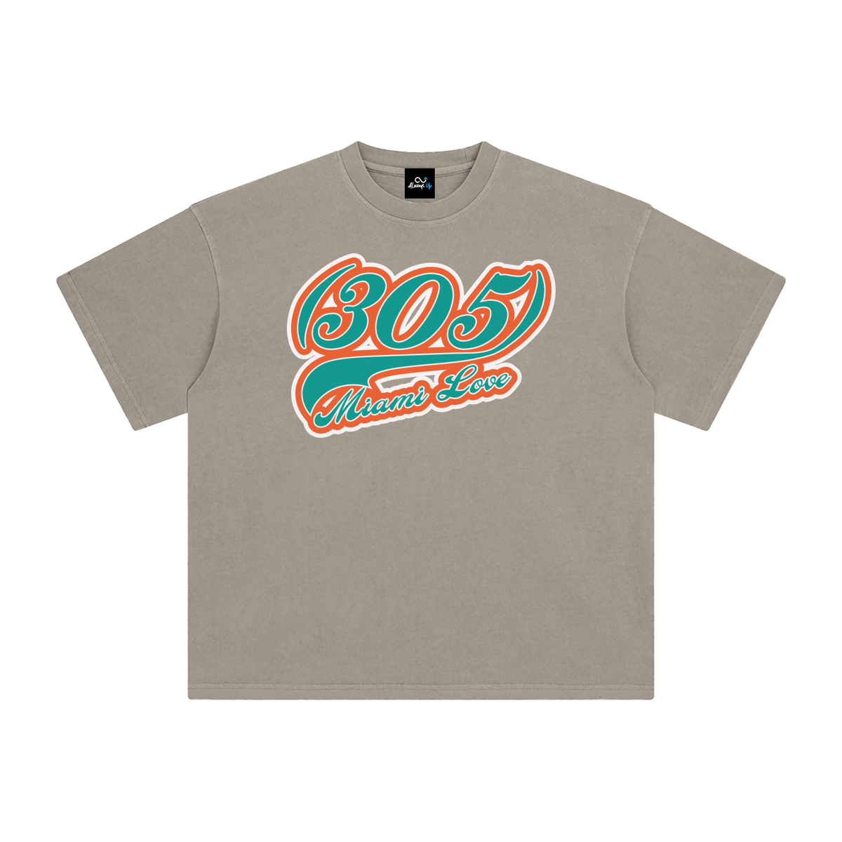 "305 Miami Love Dolphins Colorway"  Enzyme Washed T-Shirt