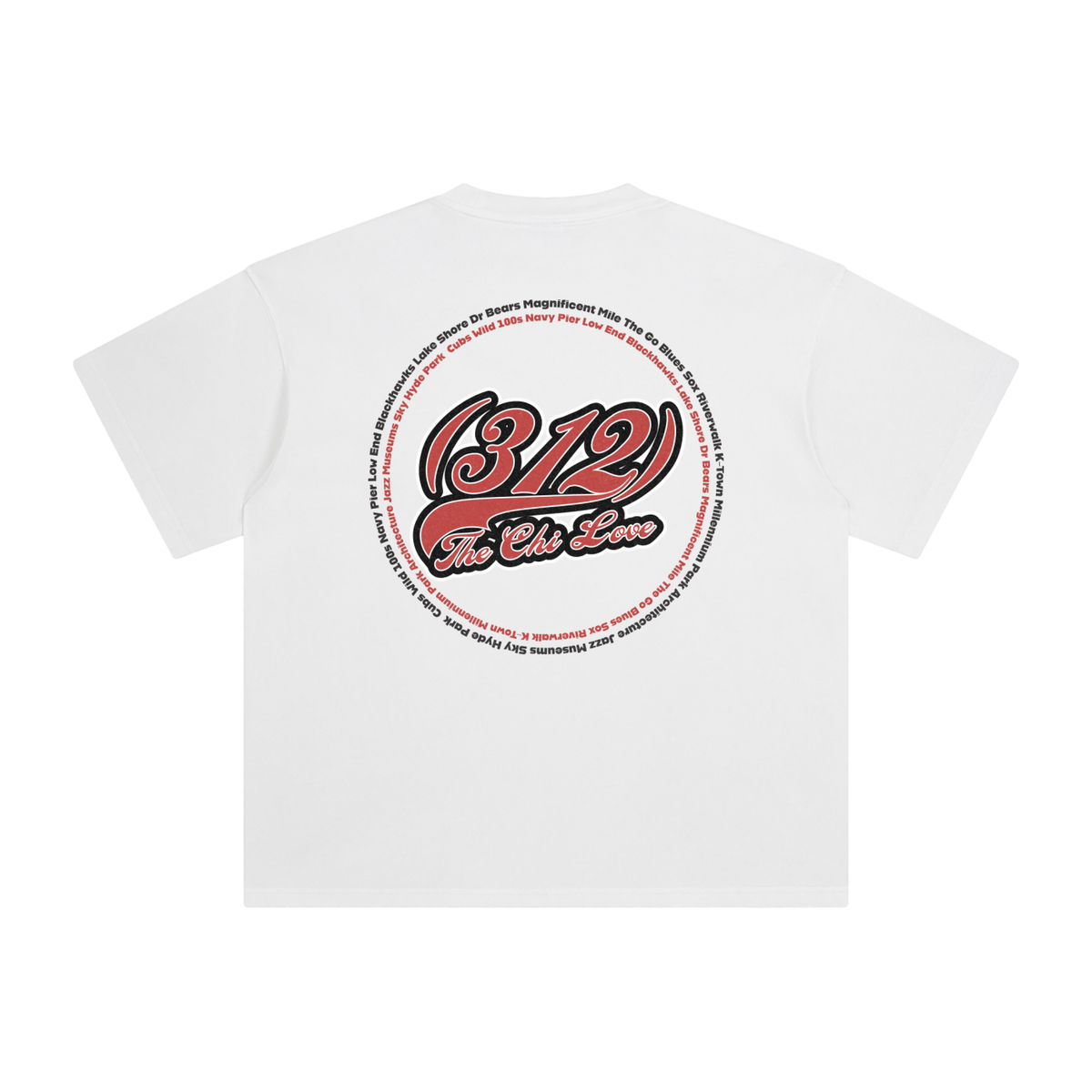 "312 Chicago Love Blackhawks Colorway"  Enzyme Washed T-Shirt