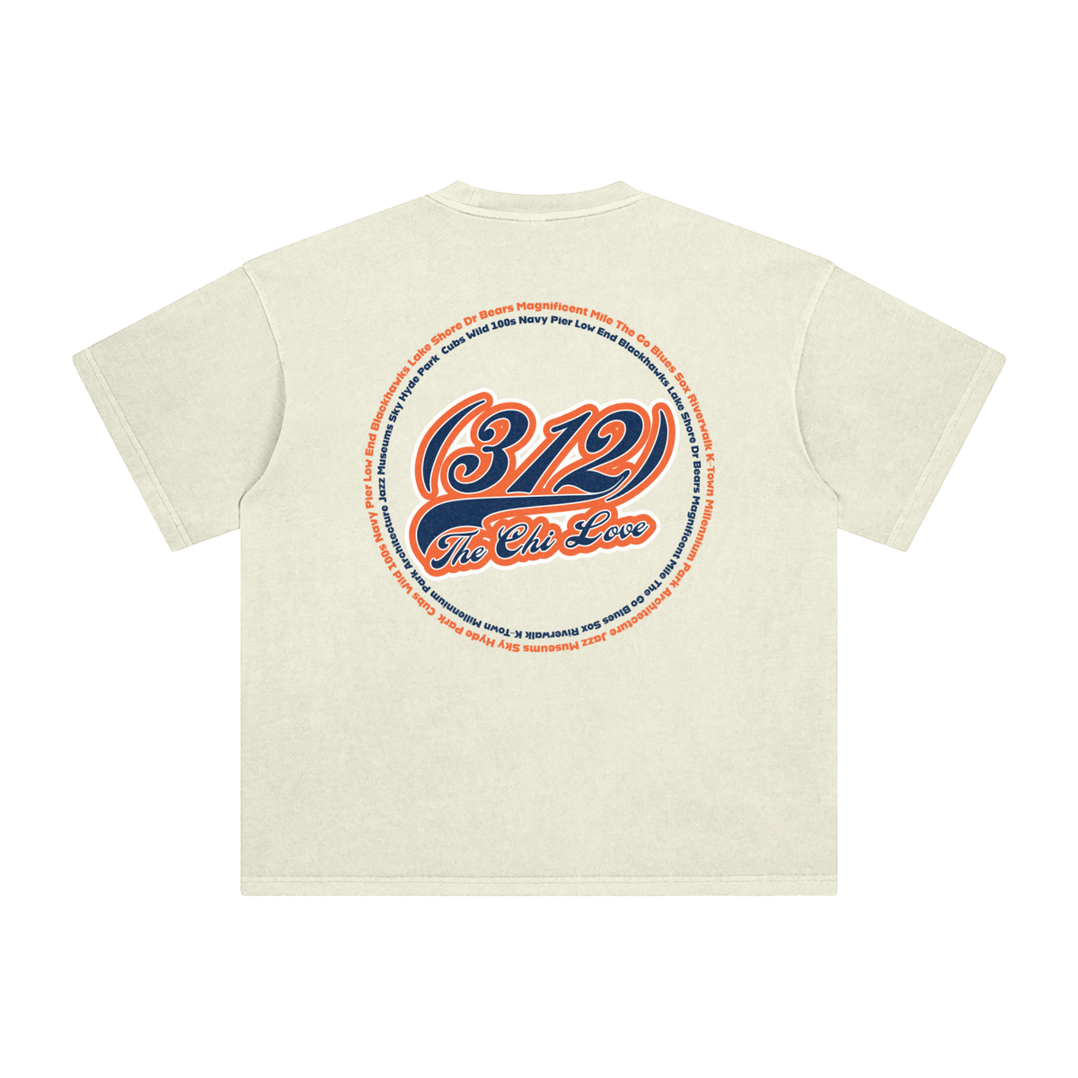 "312 Chicago Love Bears Colorway"  Enzyme Washed T-Shirt