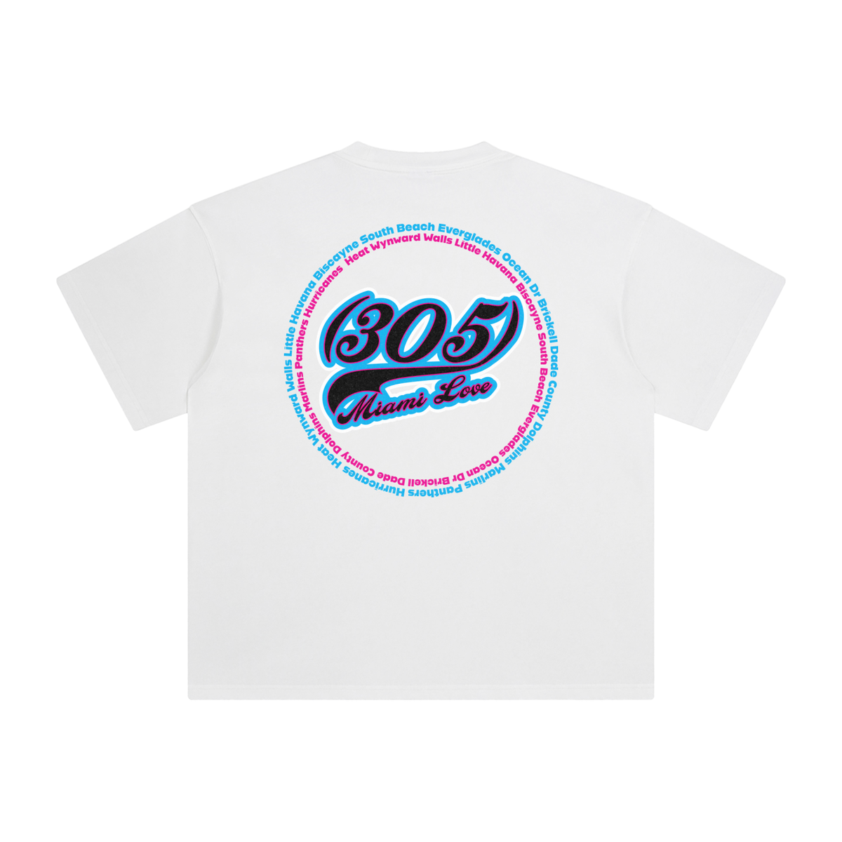 "305 Miami Love Marlins Colorway" Enzyme Washed T-Shirt