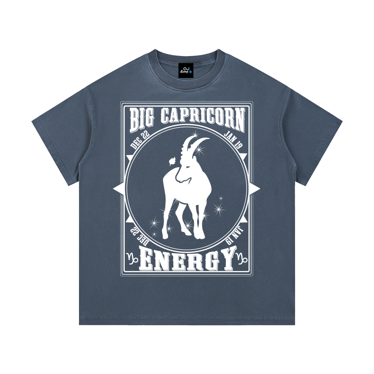 "Big Capricorn Energy" Vintage Wash Cotton T-Shirt