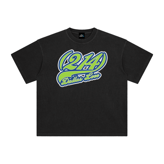 "214 Dallas Love Stars Colorway"  Enzyme Washed T-Shirt