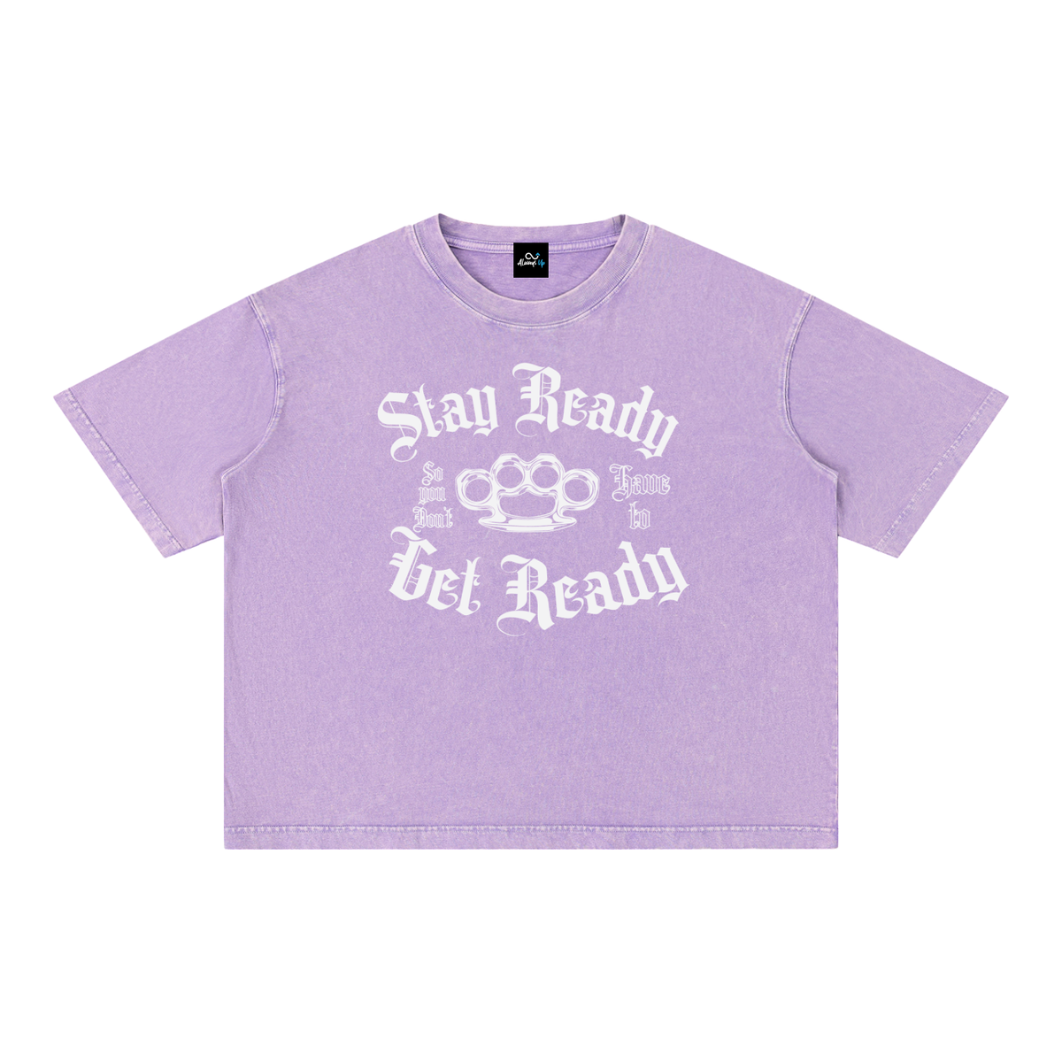 "Stay Ready WT" Mineral Wash Boxy Cotton T-Shirt