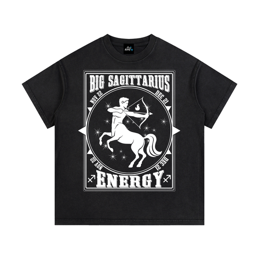 "Big Sagittarius Energy" Vintage Wash Cotton T-Shirt