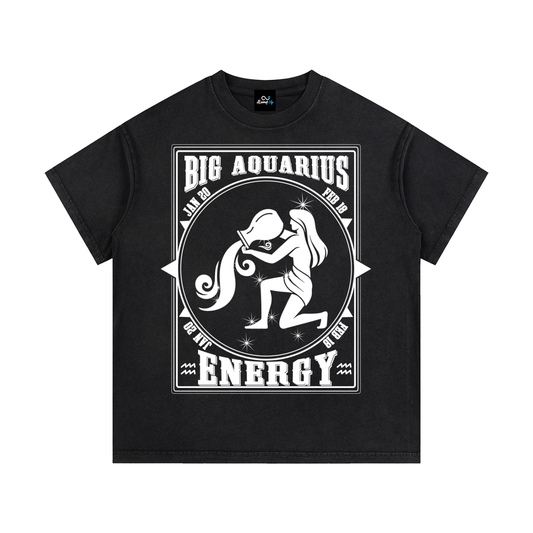 "Big Aquarius Energy" Vintage Wash Cotton T-Shirt