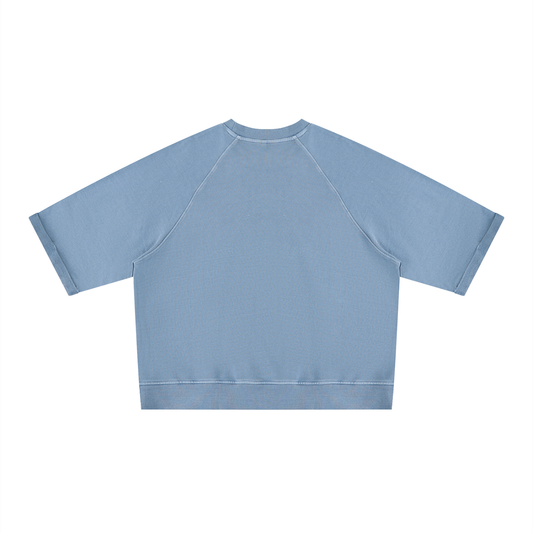 "Stay Ready "Unisex Vintage Wash Boxy Short Sleeve Sweatshirt