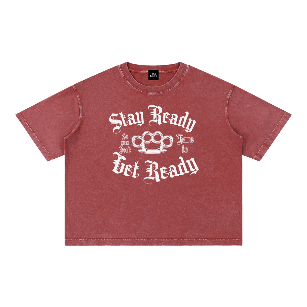 "Stay Ready WT" Mineral Wash Boxy Cotton T-Shirt