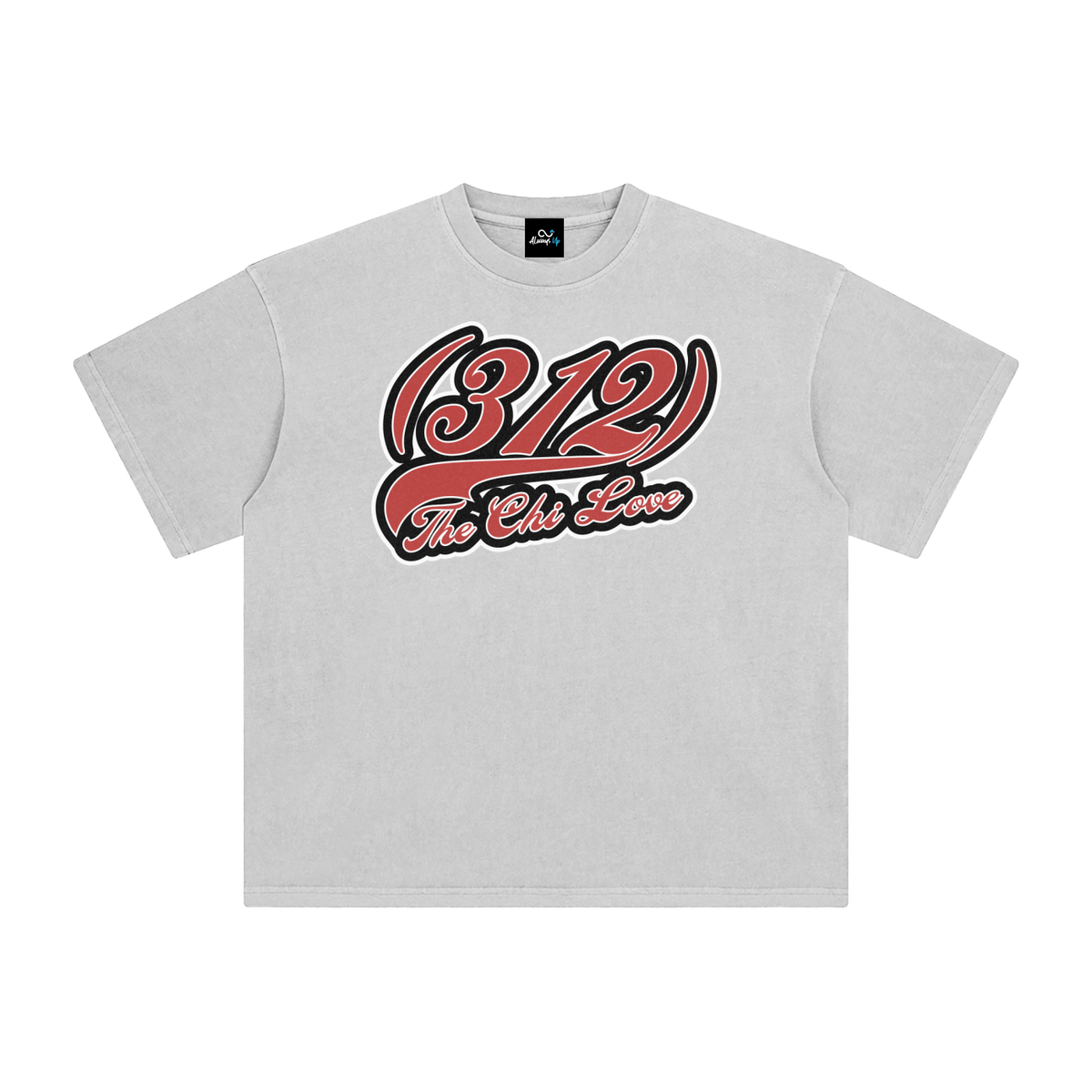 "312 Chicago Love Blackhawks Colorway"  Enzyme Washed T-Shirt