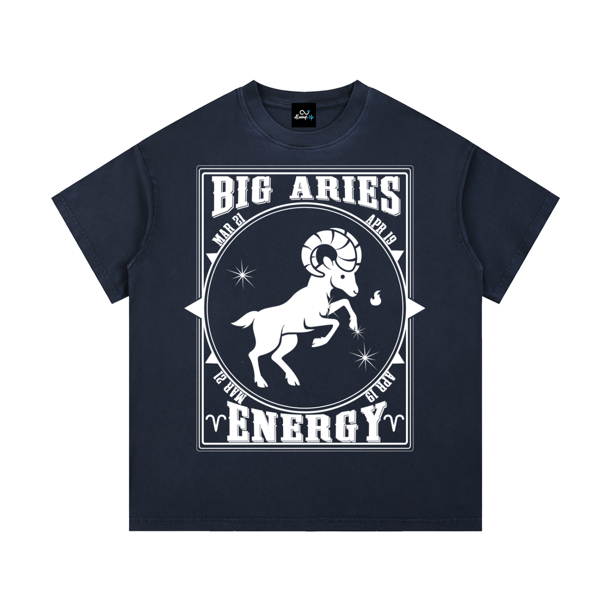 "Big Aries Energy" Vintage Wash Cotton T-Shirt