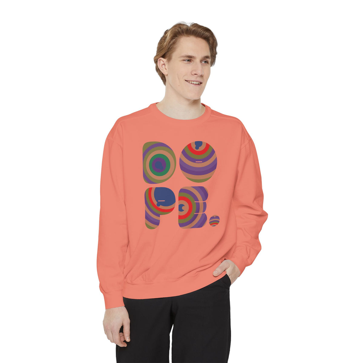 "Dope" Retro Circle Graphic Sweatshirt