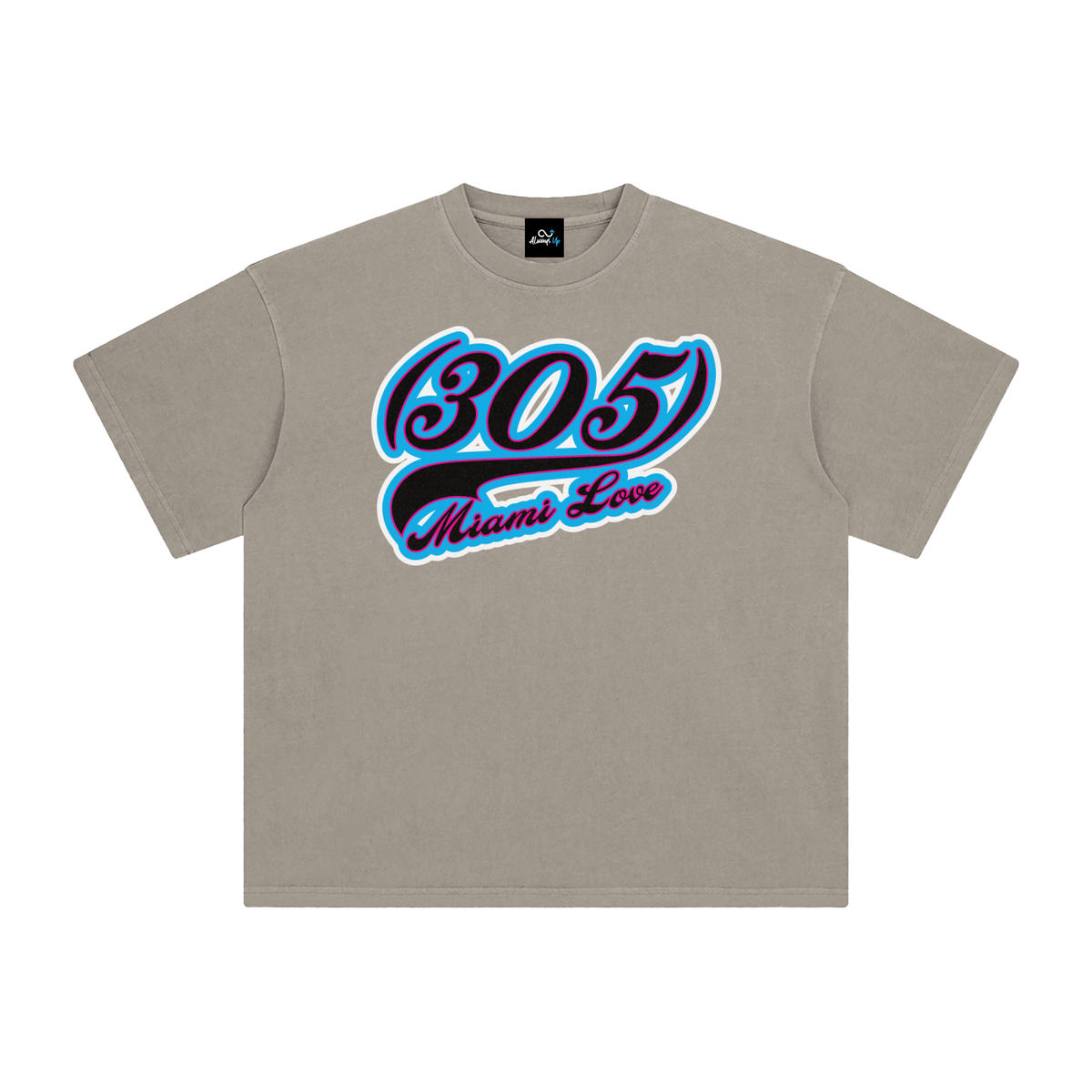 "305 Miami Love Marlins Colorway" Enzyme Washed T-Shirt