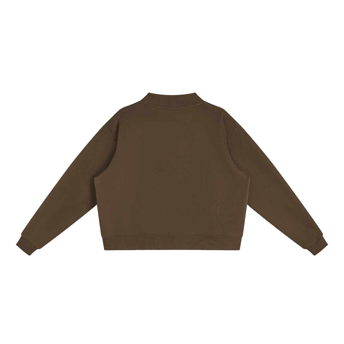 "Hello Beautiful" Essential Fleece Mock-Neck Crew Sweatshirt Light print