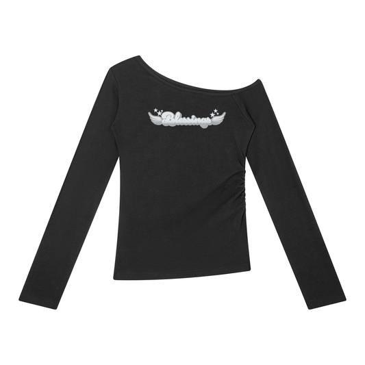 "Blessings" Women’s Off-the-Shoulder T-Shirt (White)
