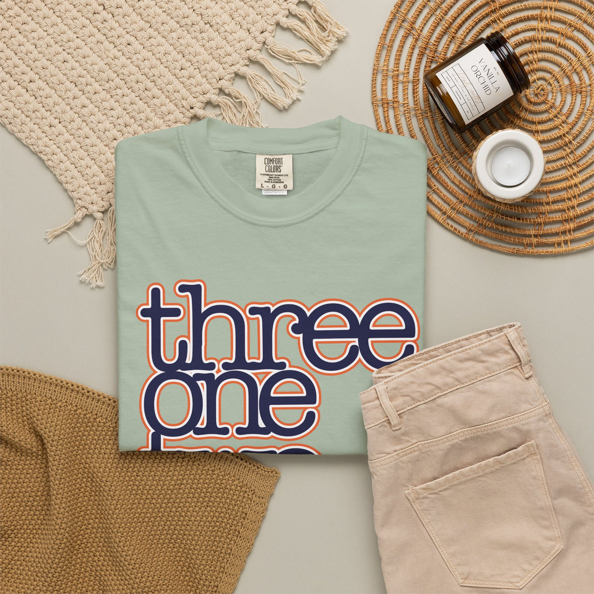 '312' Retro 'three one two' Graphic T-Shirt – Vintage Layered Text Tee