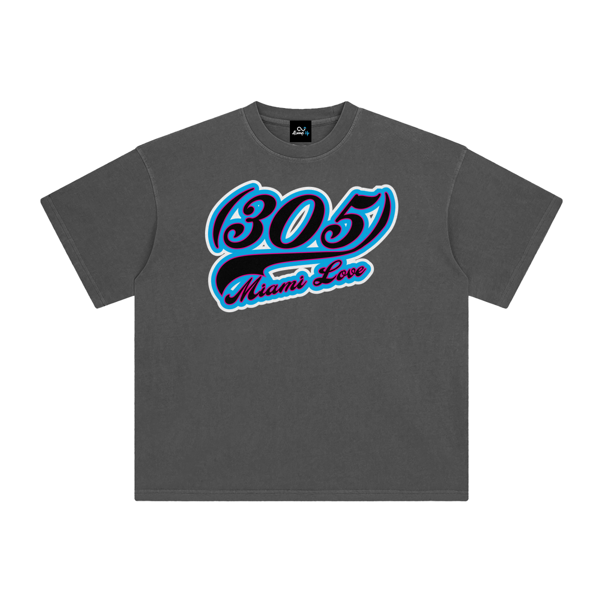 "305 Miami Love Marlins Colorway" Enzyme Washed T-Shirt