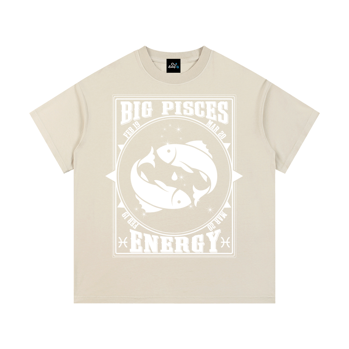 "Big Pisces Energy" Vintage Wash Cotton T-Shirt