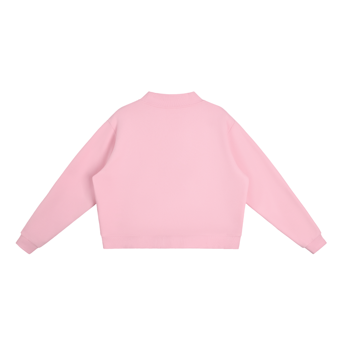 "Hello Beautiful" Essential Fleece Mock-Neck Crew Sweatshirt Light print